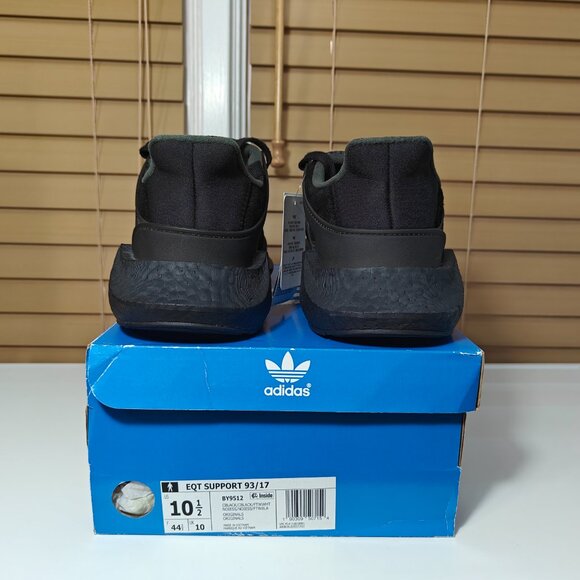 Brand new Adidas EQT Support 93/17 Triple Black Sneakers BY9512 Mens US 10.5 - Picture 5 of 12